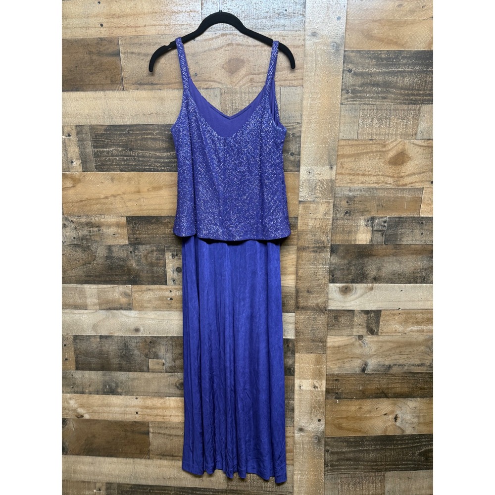 Alex Evenings Petite 10P Purple Shimmer 3 Piece Maxi Skirt Jacket Formal Set - Picture 7 of 9